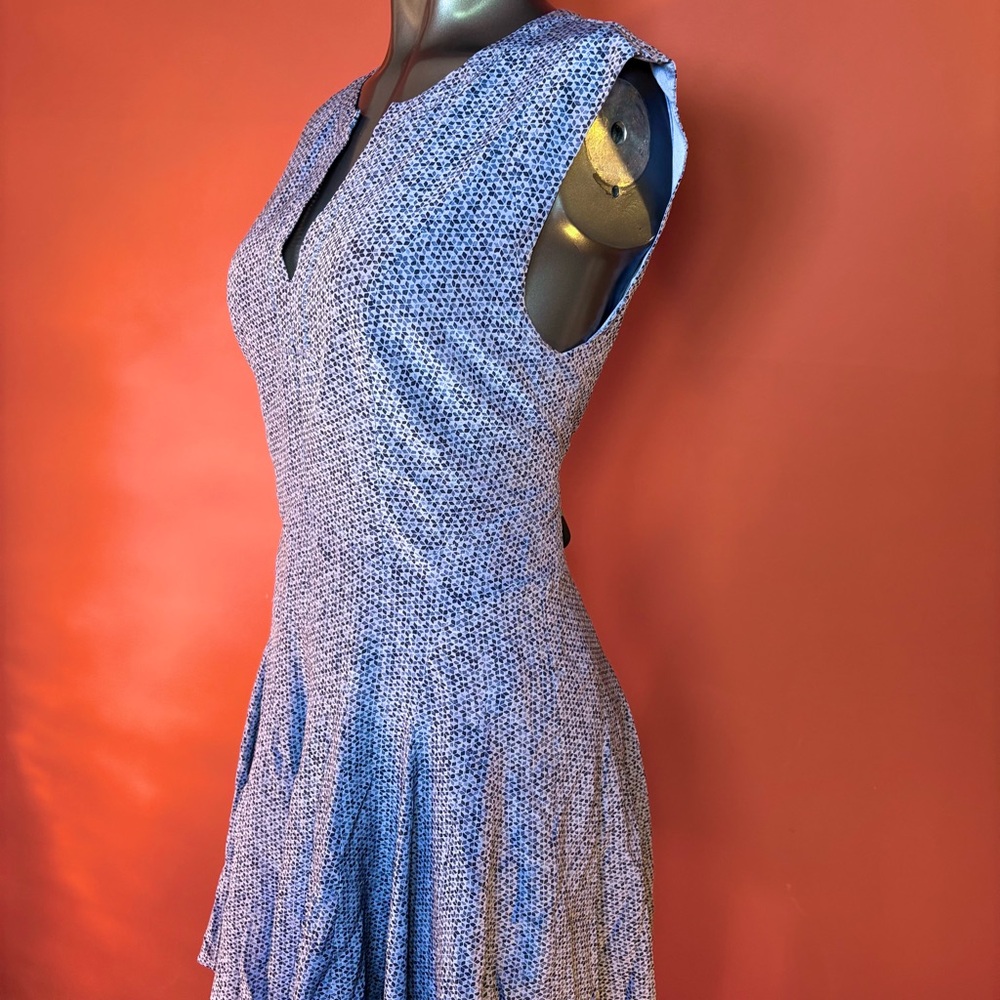 Rebecca Taylor Silk Blue Pattern Mini Dress